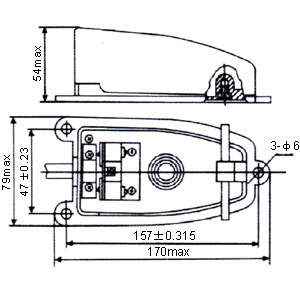 FS-3腳踏開(kāi)關(guān)安裝尺寸圖